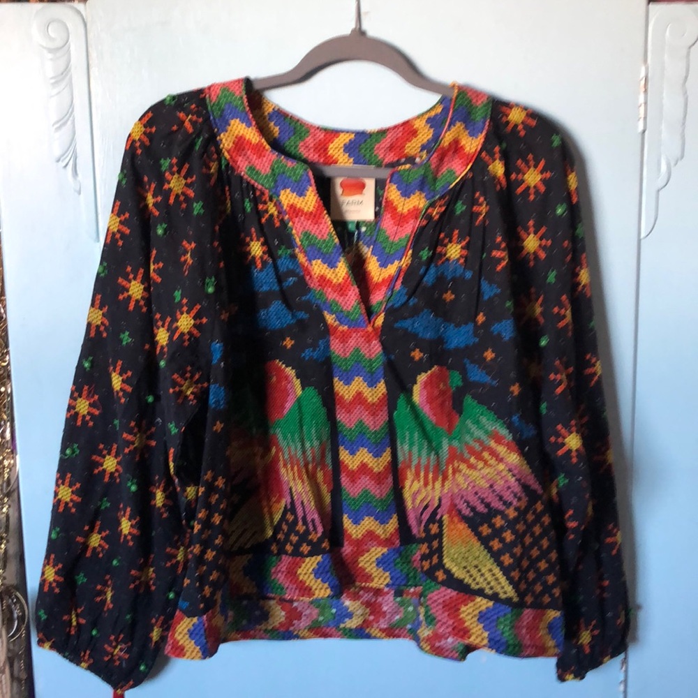 NWT Farm Rio Macaw Night Blouse